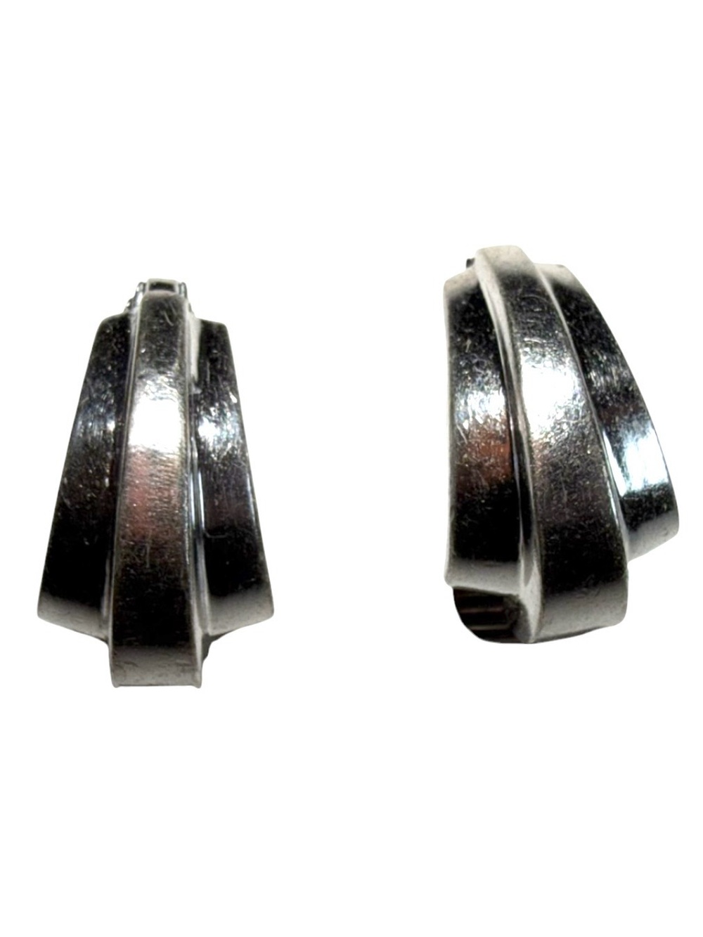 Vintage BIRKS Sterling Silver Clip-On Half Hoop Earrings